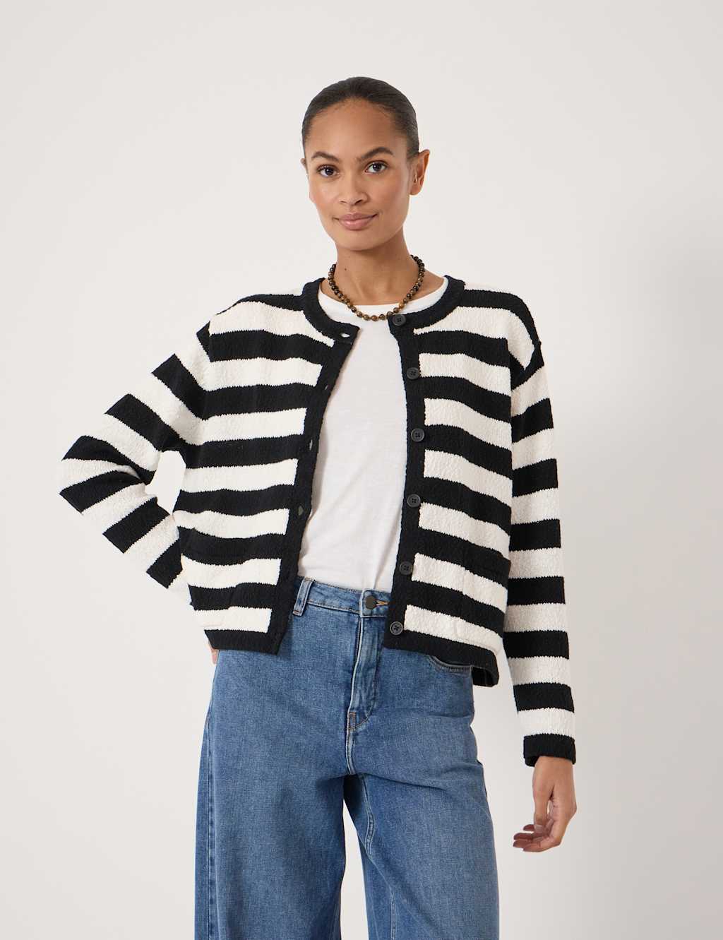 Hush Women's Pure Cotton Textured Cardigan - XS-S - Black - Available at M&S