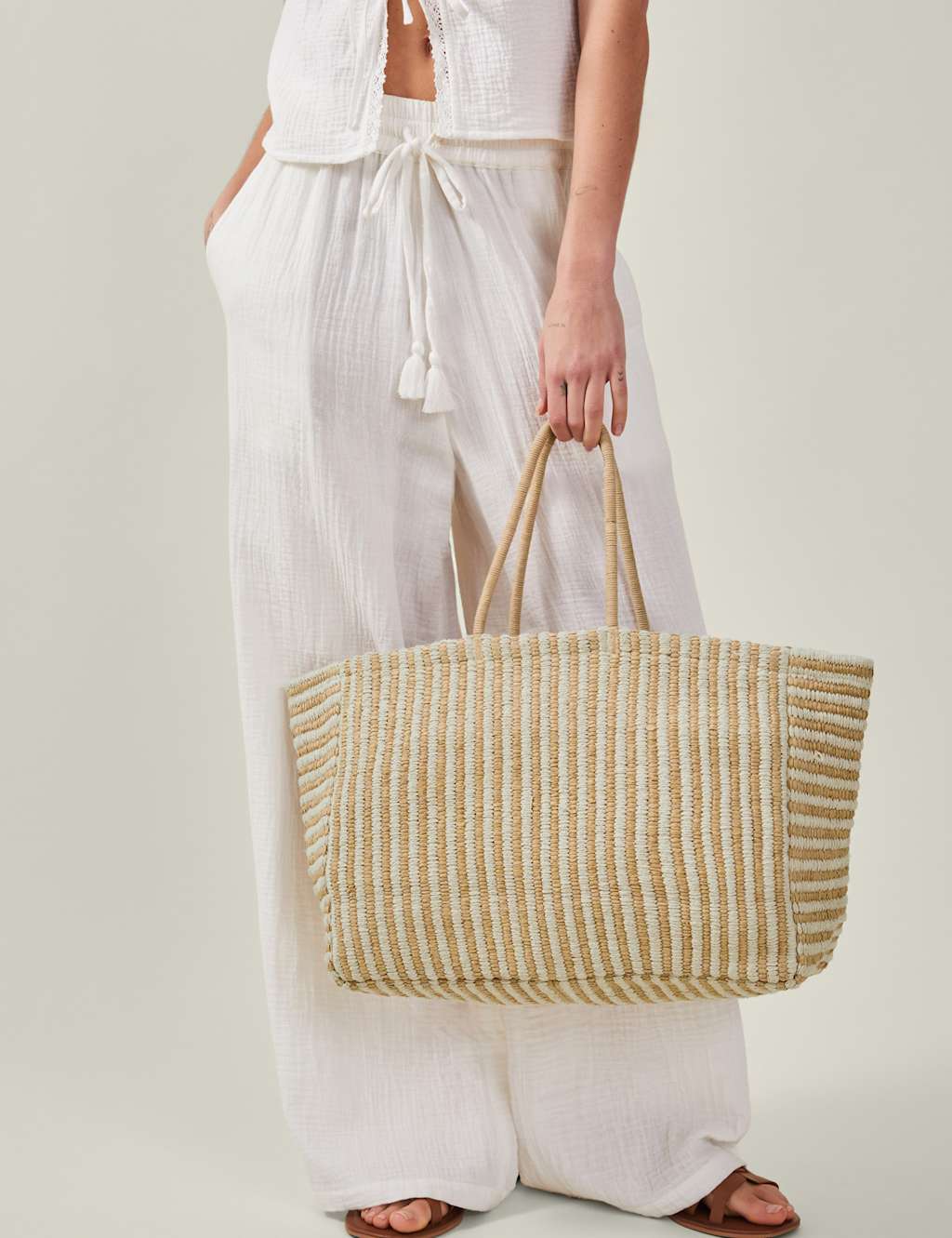 Striped Oversized Tote Bag