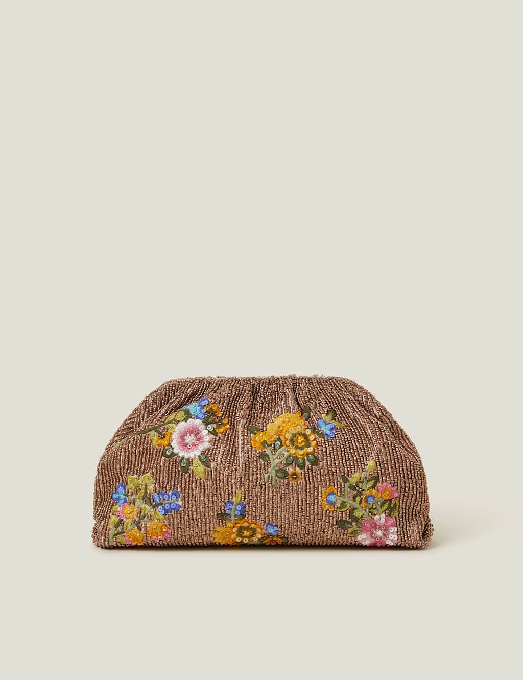 Beaded Floral Clutch Bag