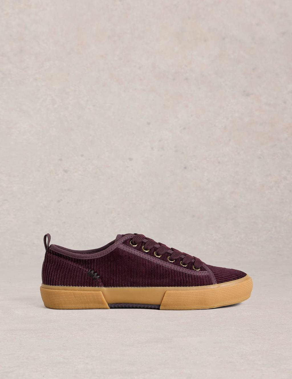White Stuff Women's Corduroy Lace Up Trainers - 6 - Dark Purple, Dark Orange,Dark Teal,Dark Purple,Natural,Light Pink
