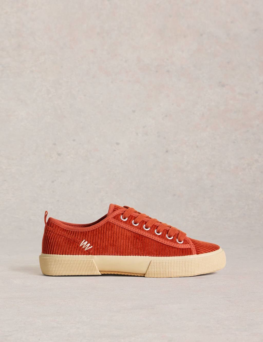White Stuff Lace Up Chunky Trainers Dark Orange