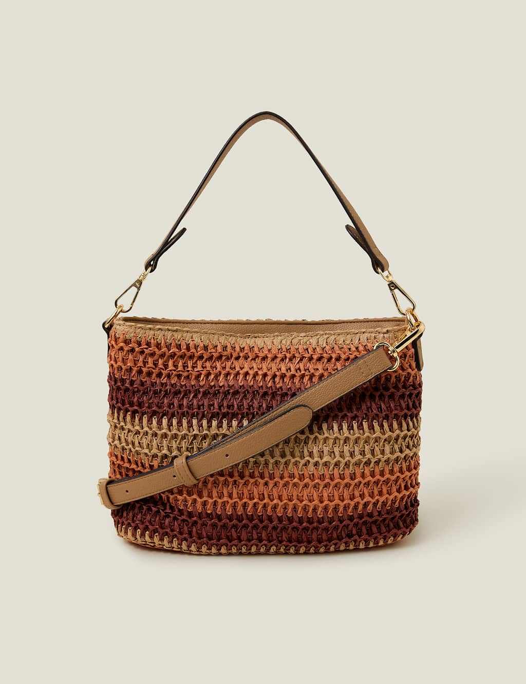 Raffia Striped Cross Body Bag