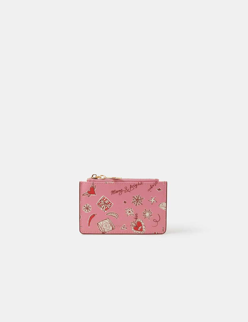 ACCESSORIZE Christmas Print Cardholder Pink