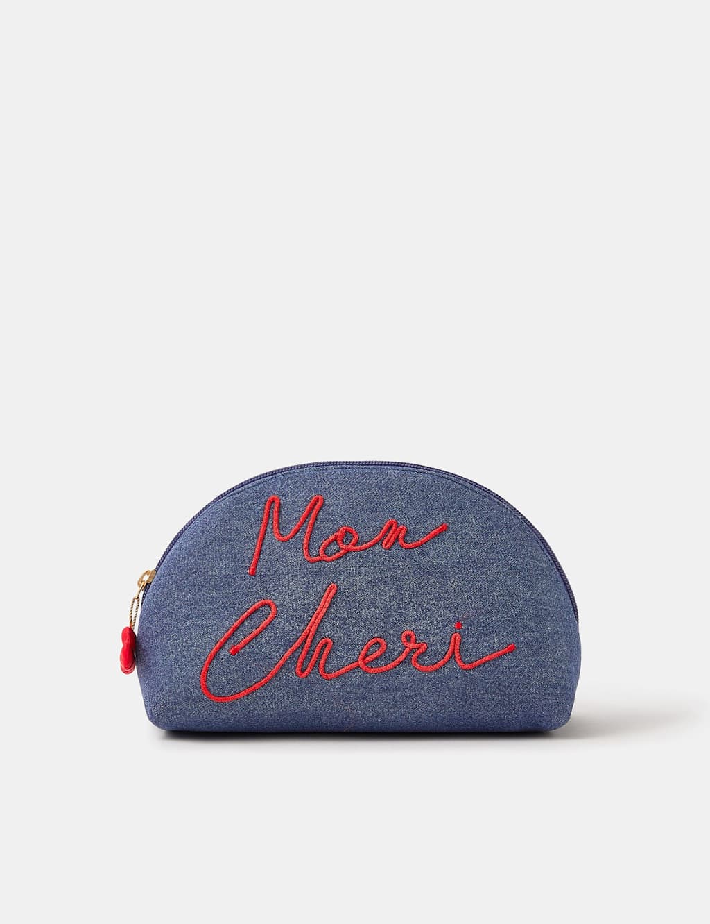 ACCESSORIZE Denim Curved Make Up Bag Blue