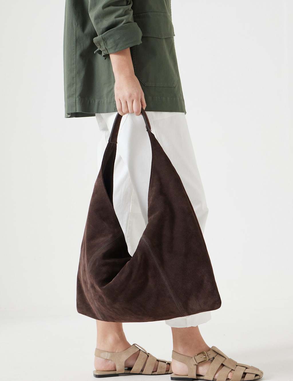 HUSH Suede Tote Bag Chocolate