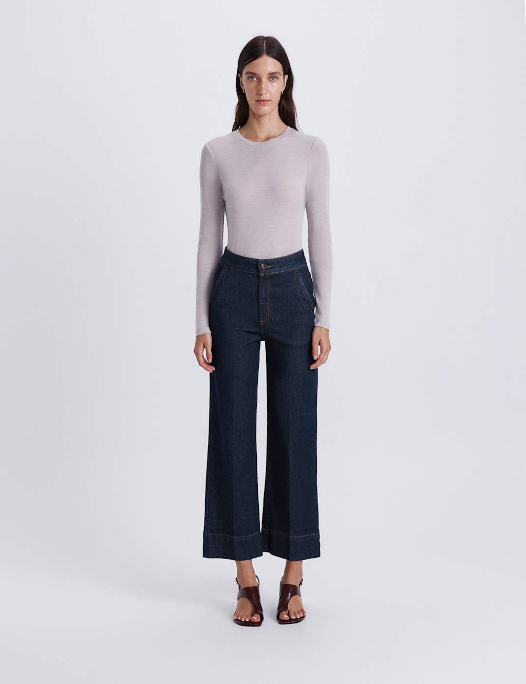 Saba Women's Cotton Rich Wide Leg Ankle Grazer Jeans - 30 - Blue - Available at M&S