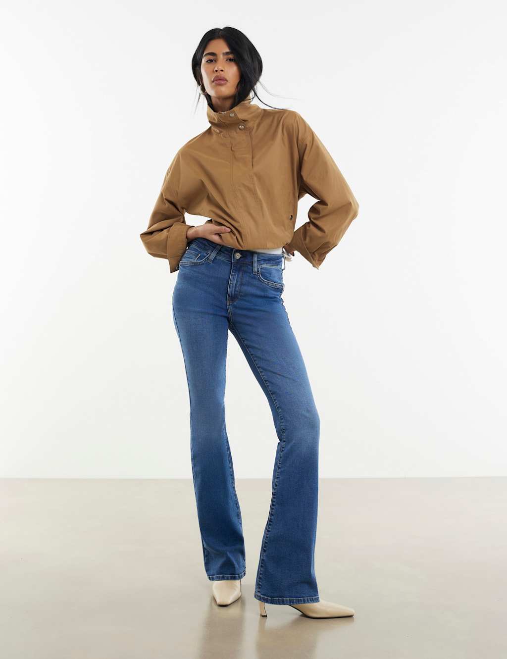 River Island Women's Mid Rise Flared Jeans - 16 - Denim - Available at M&S