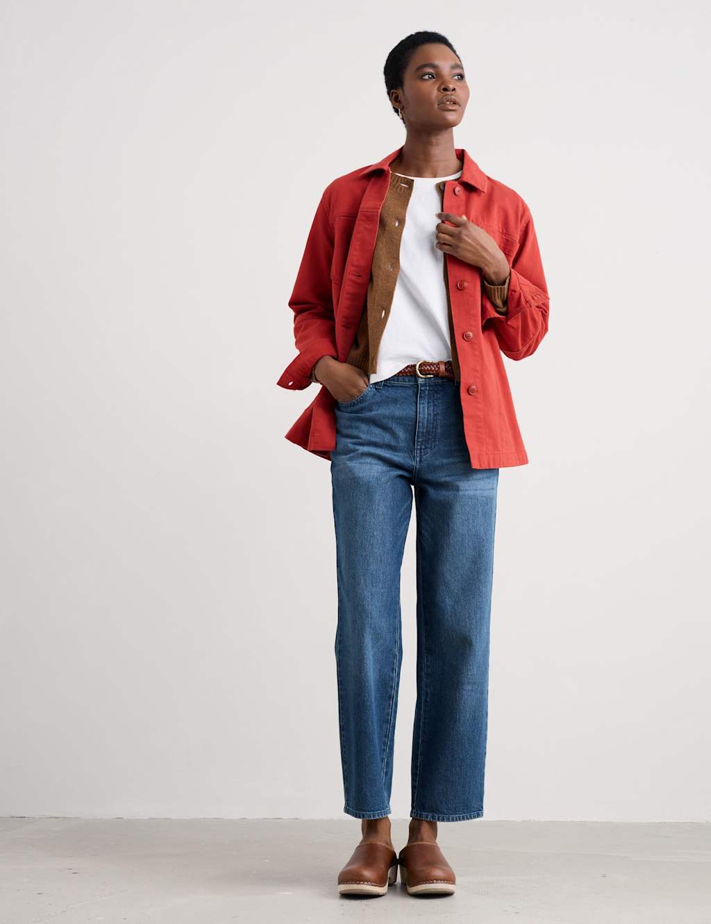 Seasalt Cornwall Pure Cotton Oversized Utility Jacket Orange