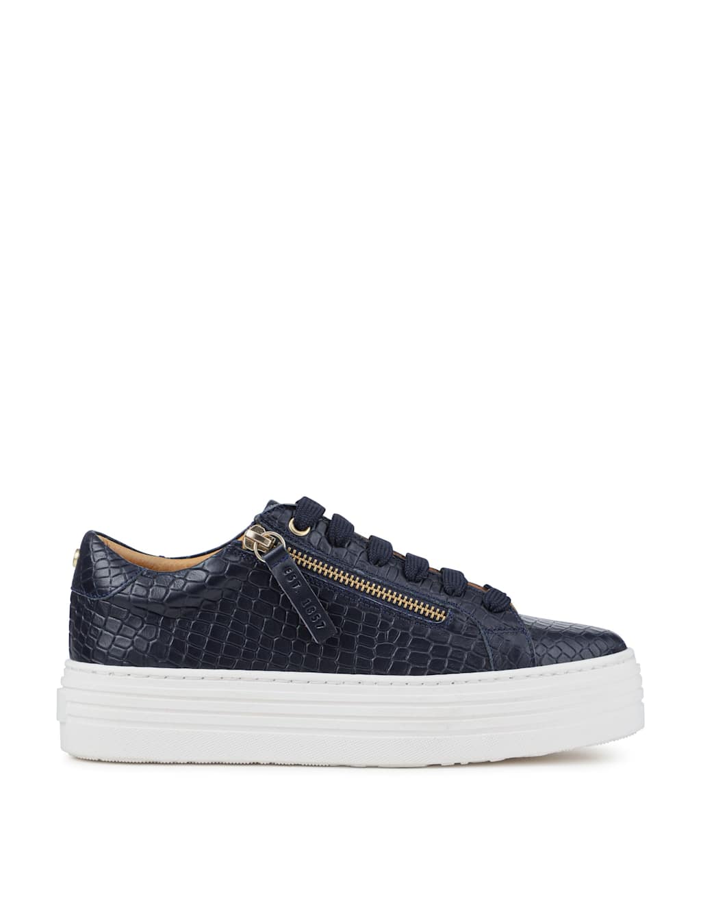 Jones Bootmaker Women's Leather Chunky Platform Trainers - 5 - Black - Available at M&S