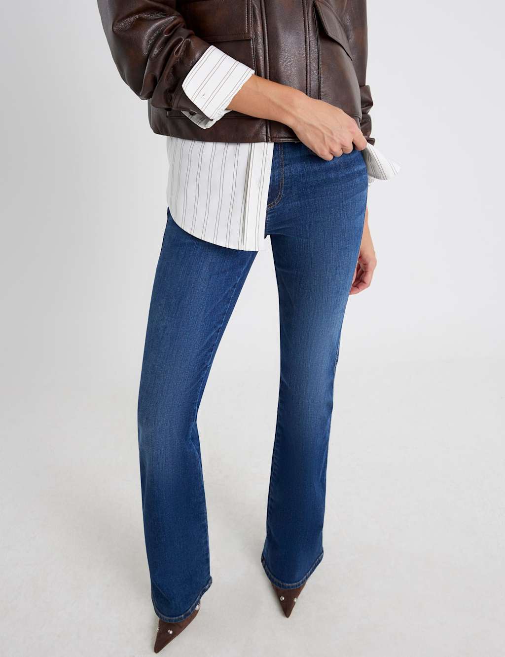 River Island Women's Mid Rise Bootcut Jeans - 8 - Denim - Available at M&S