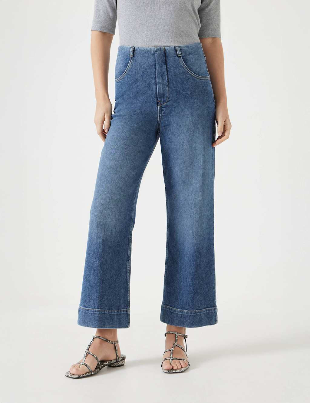 Marla High Waisted Straight Leg Cropped Jeans