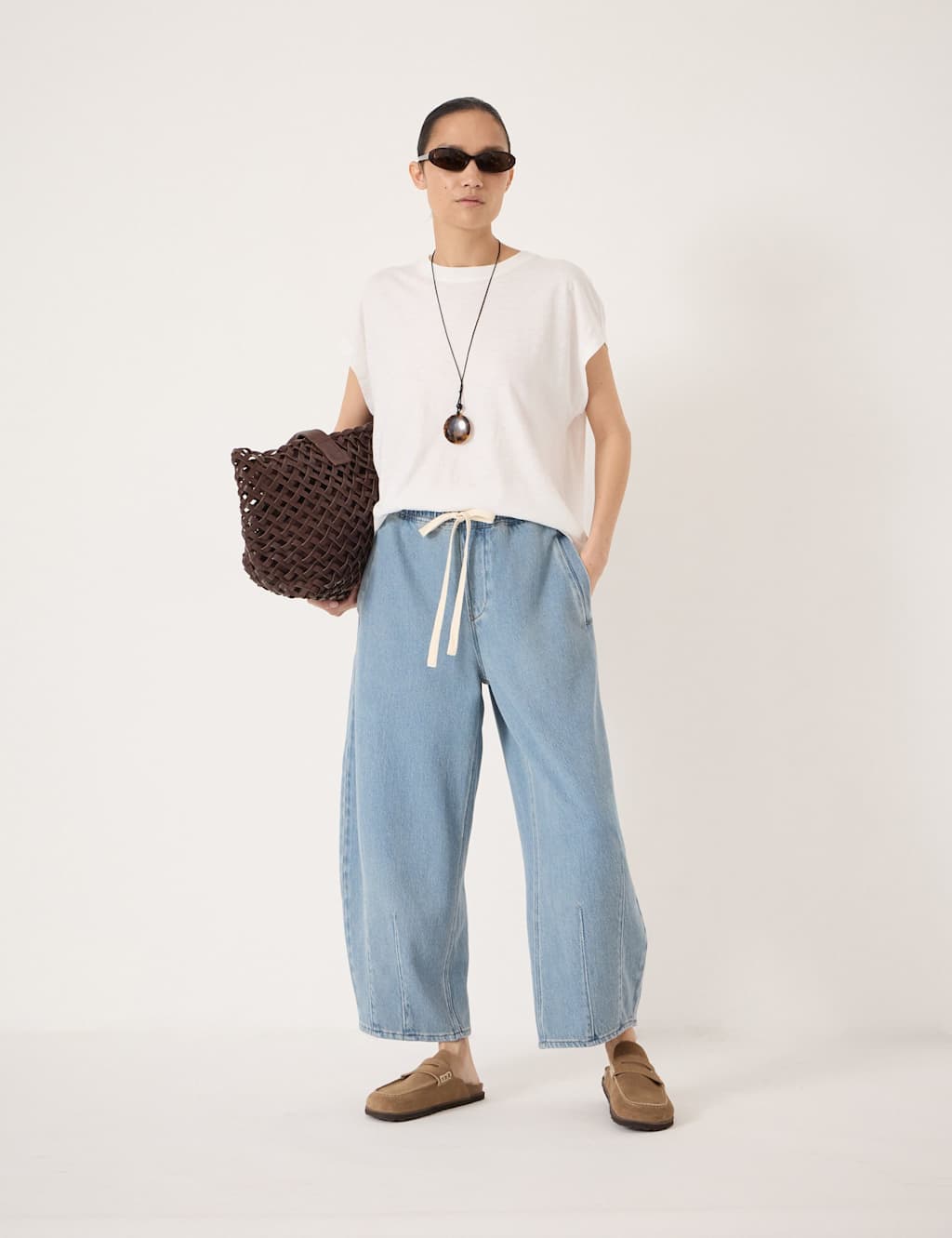 Hush Women's Pure Cotton Crew Neck T-Shirt - Large-Extra Large - White - Available at M&S