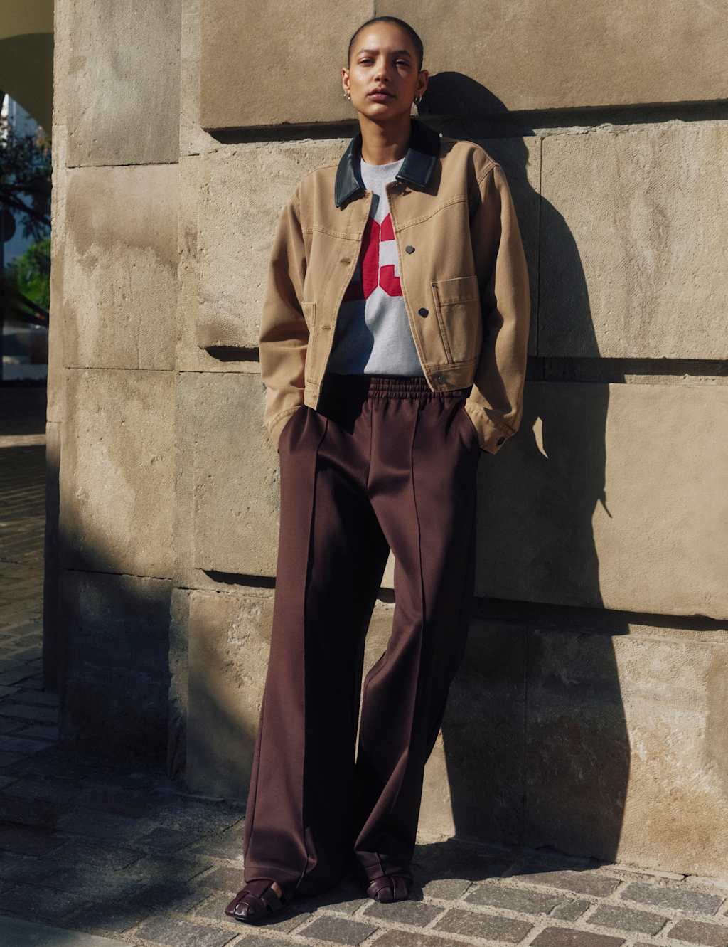 Elasticated Waist Wide Leg Joggers