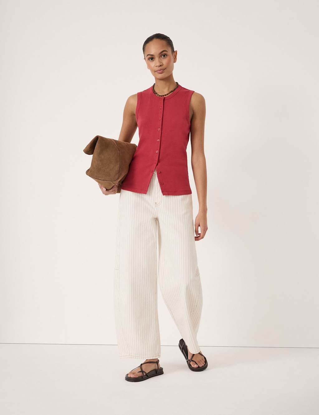 Hush Women's Cotton Rich Ribbed Vest - Small - Red - Available at M&S