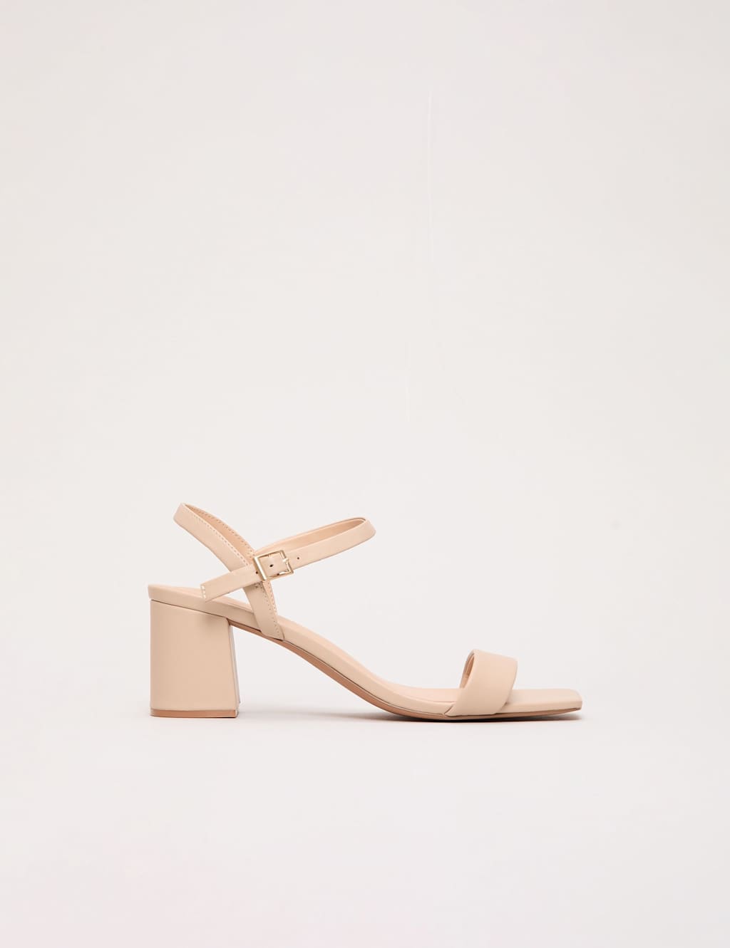Phase Eight Leather Ankle Strap Block Heel Sandals Neutral