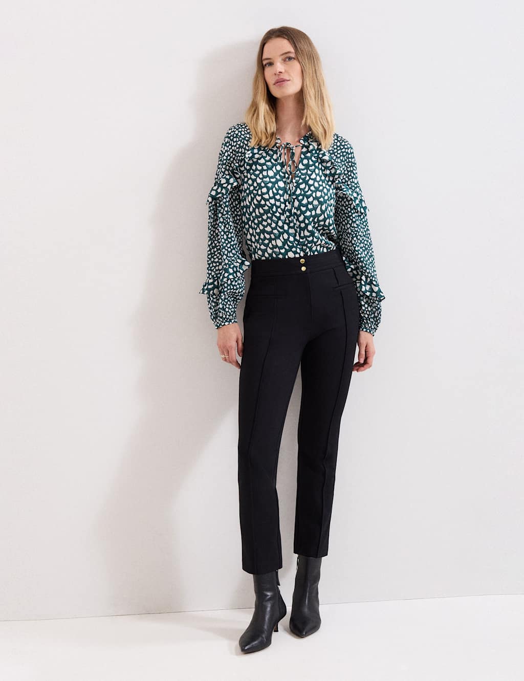 Phase Eight Ponte Skinny Ankle Grazer Trousers Black