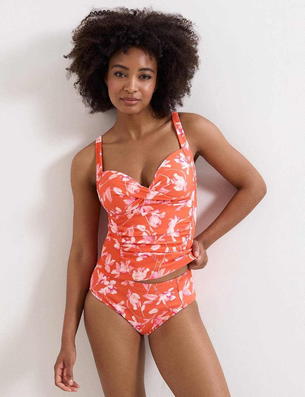 Phase Eight Women's Floral High Waisted Bikini Bottoms - 18 - Pink Mix - Available at M&S