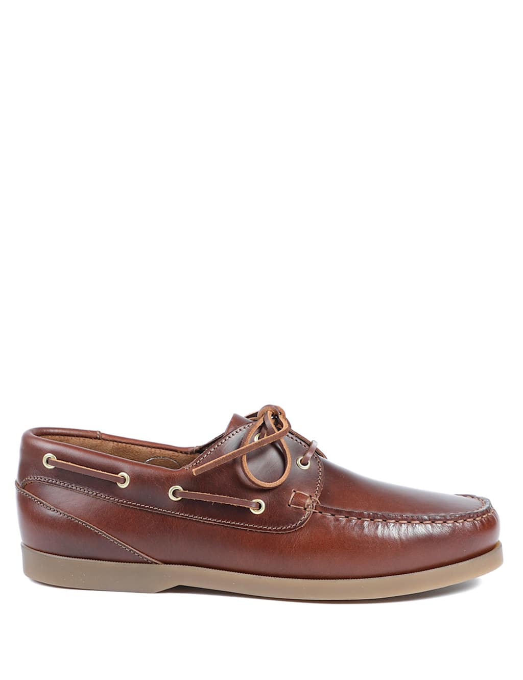 Jones Bootmaker Men's Wide Fit Leather Boat Shoes - 7 - Light Brown - Available at M&S