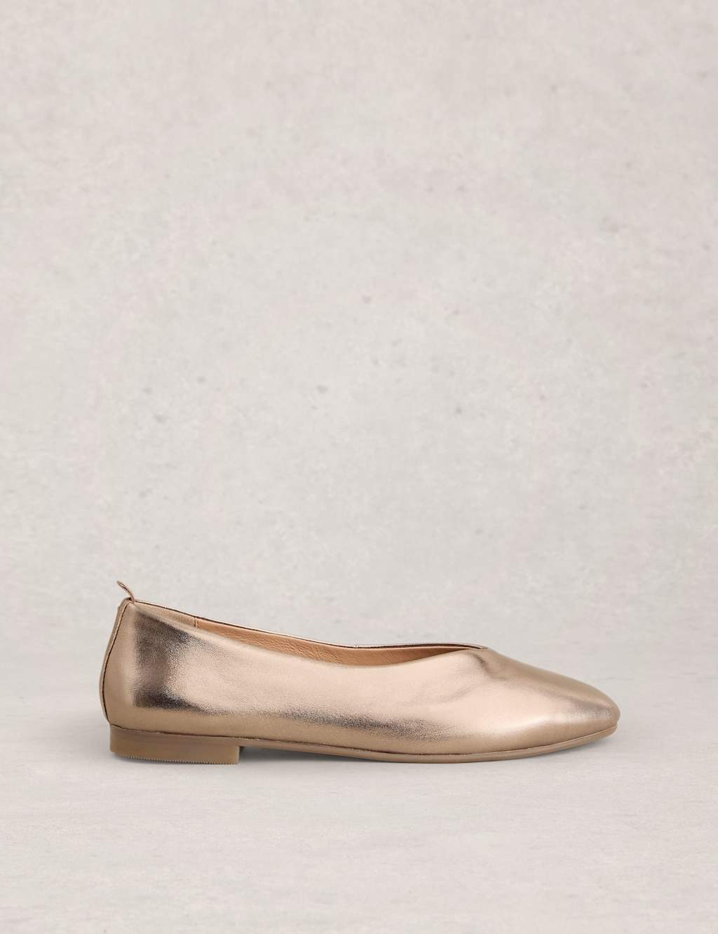 White Stuff Women's Leather Roun Toe Pumps - 5 - Metallic, Metallic
