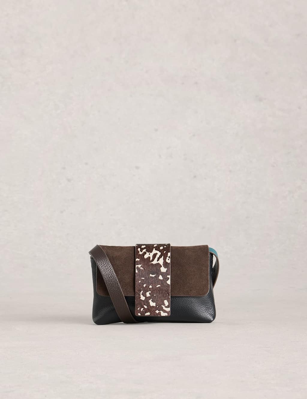 White Stuff Leather Shoulder Bag Brown Mix