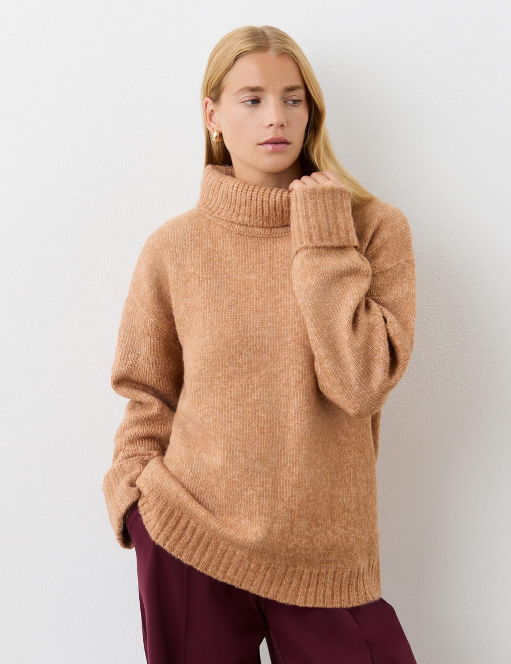 Textured Roll Neck Jumper