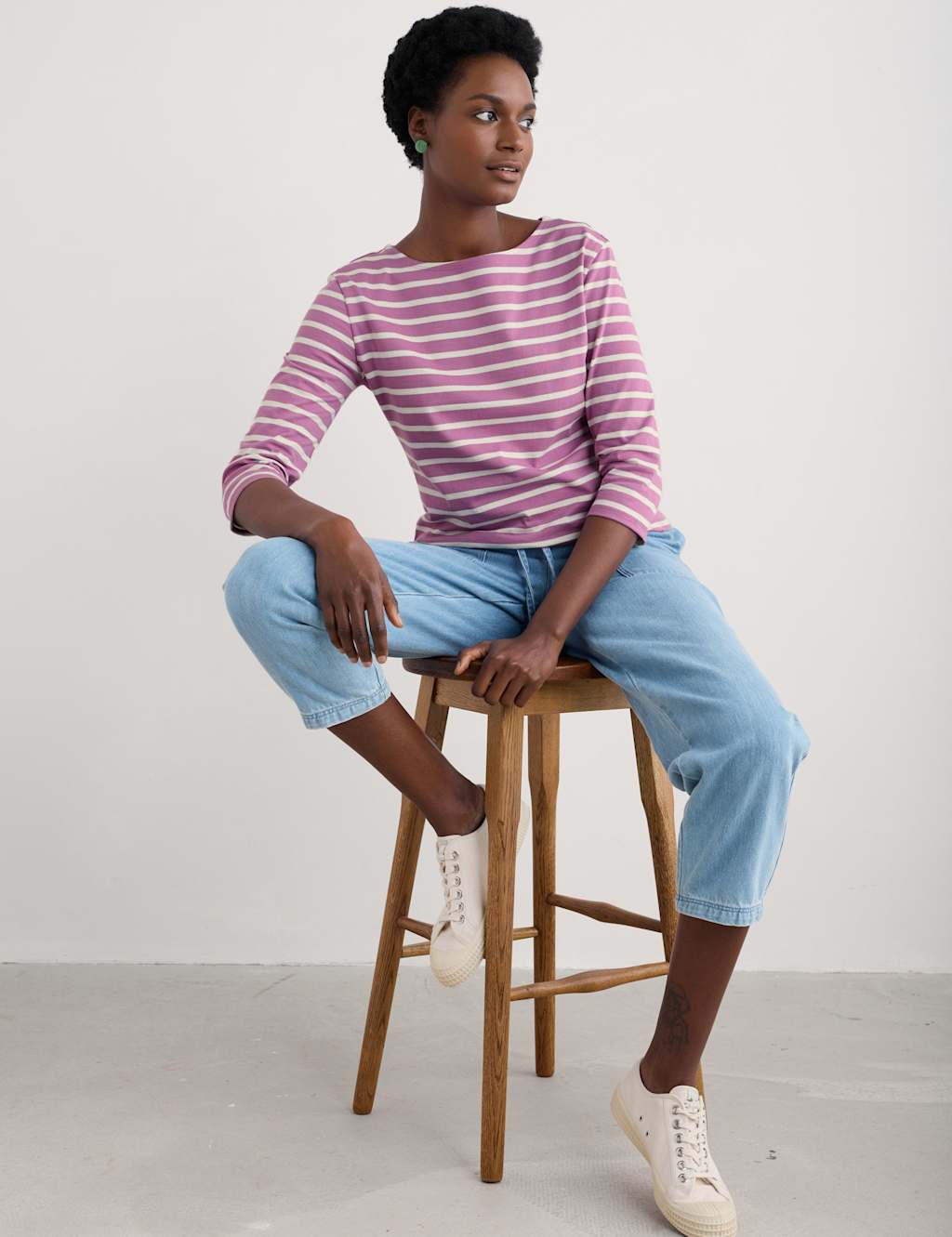 Pure Cotton Striped Top