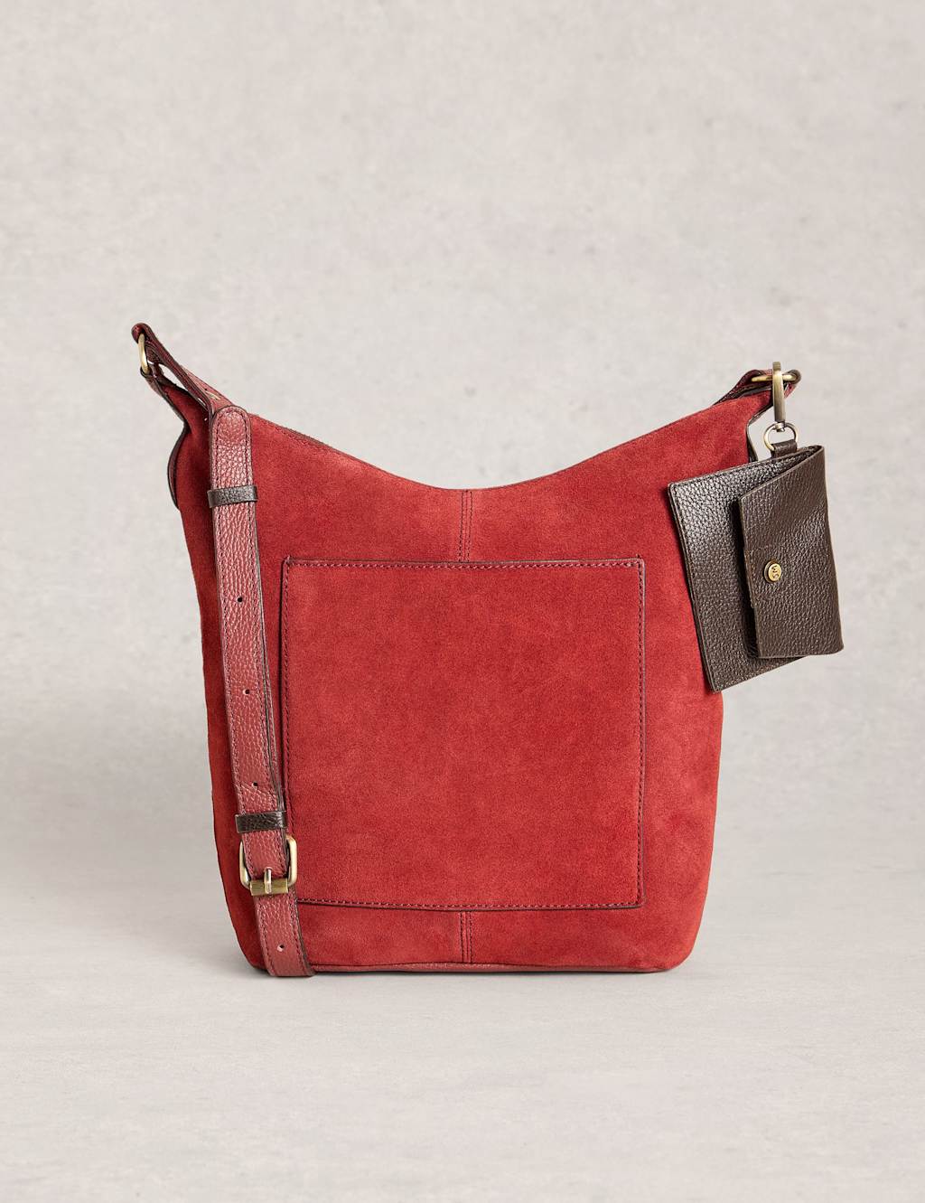 White Stuff Suede Cross Body Bag Red