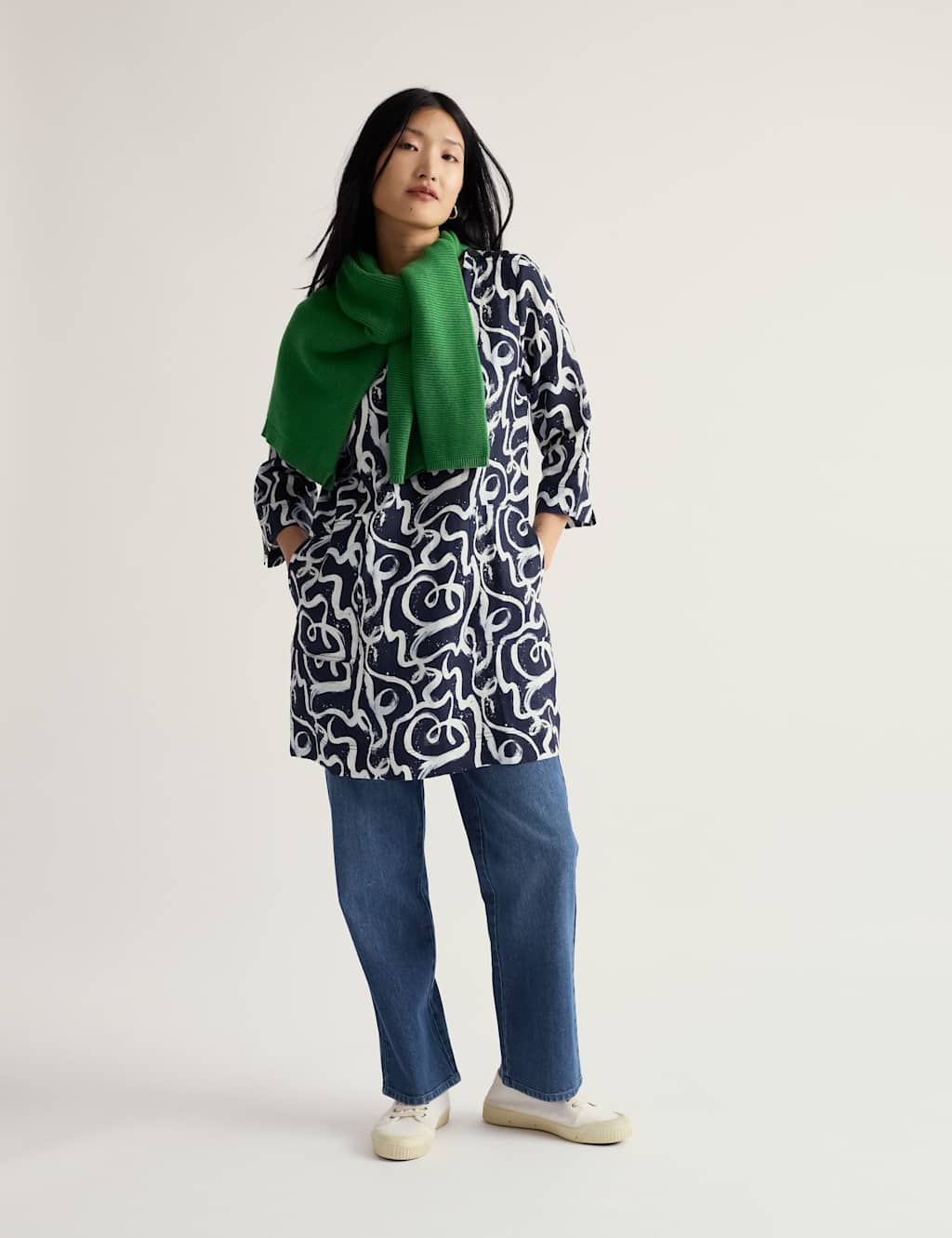 Seasalt Cornwall Women's Pure Linen Printed Tunic - 10 - Navy Mix - Available at M&S