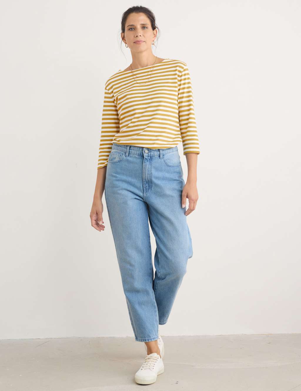 Mom High Waisted Ankle Grazer Jeans