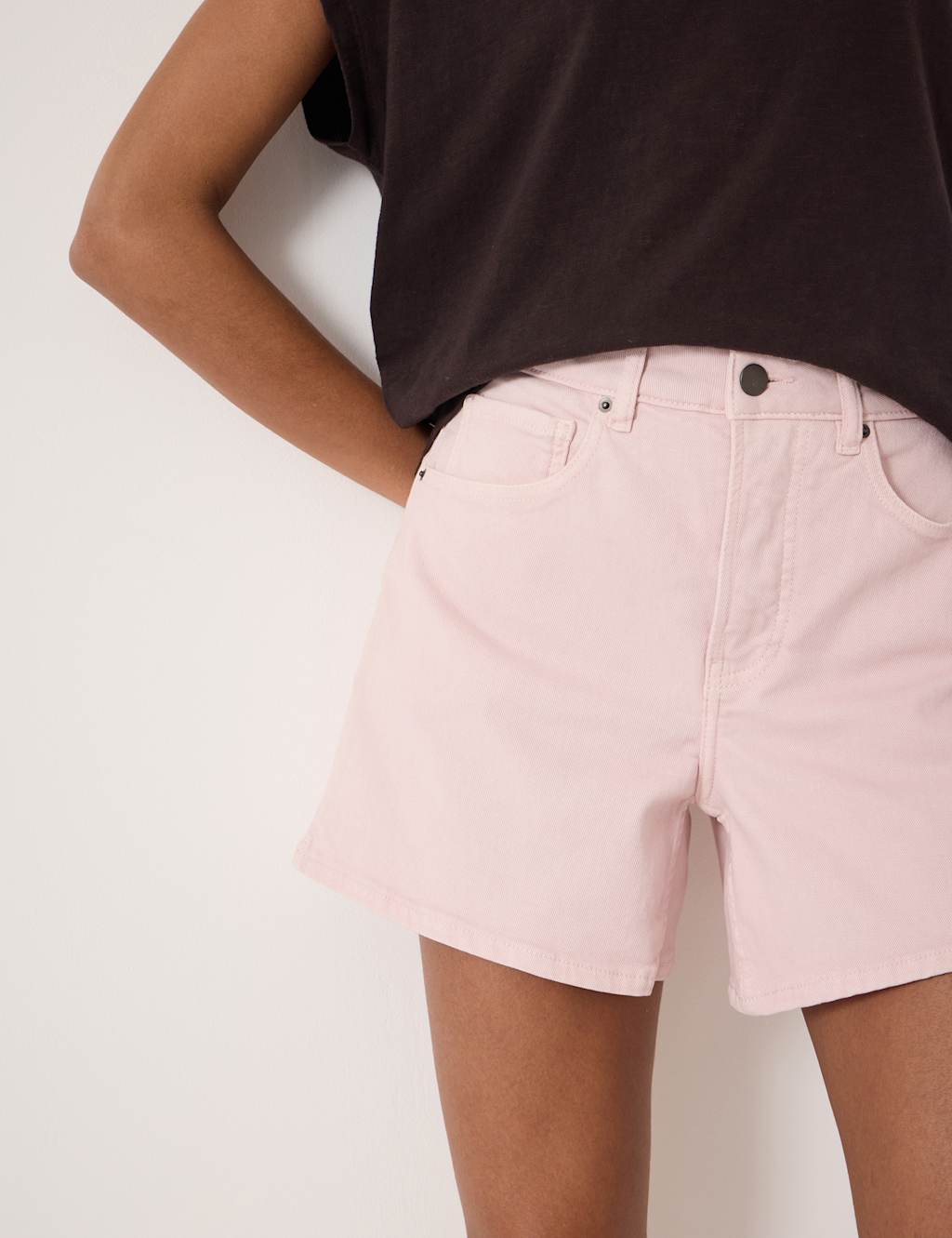 Hush Women's Denim High Waisted Shorts - 16 - Light Pink - Available at M&S