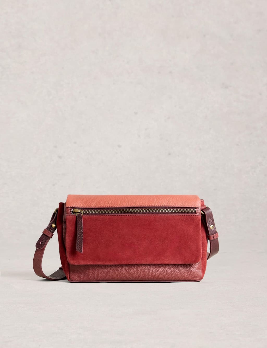White Stuff Leather Cross Body Bag Red