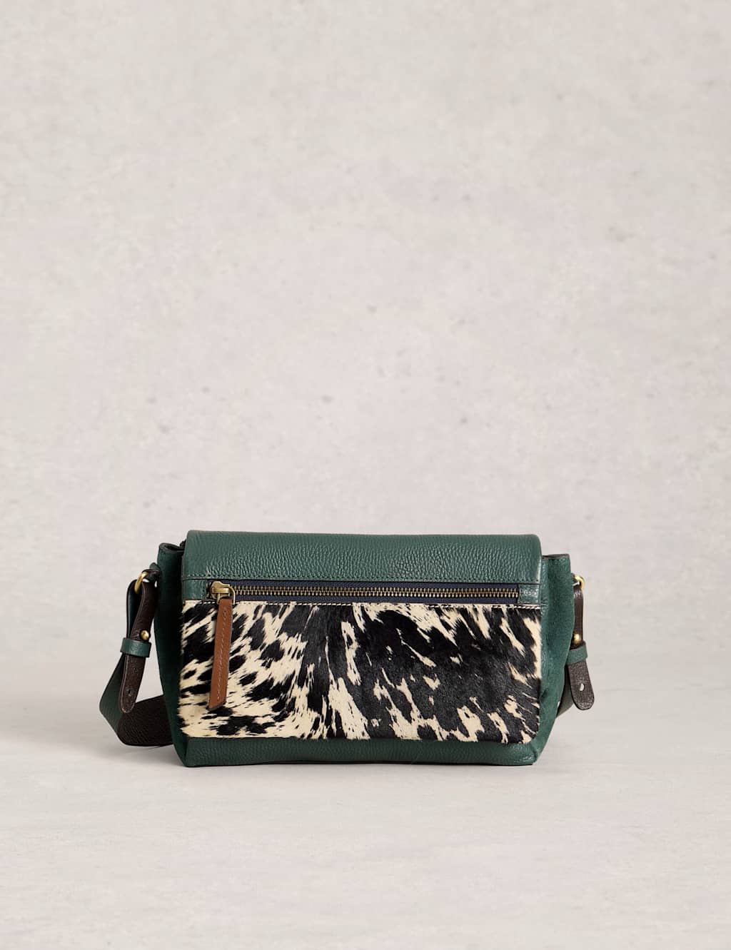 White Stuff Leather Cross Body Bag Green