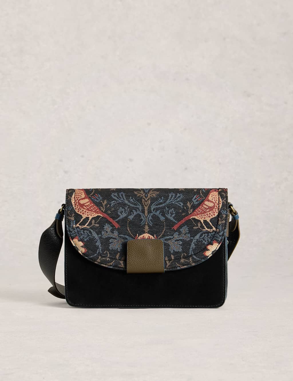 White Stuff Leather Cross Body Satchel Black Mix