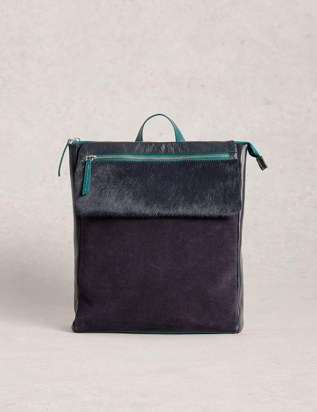 White Stuff Leather Backpack Navy