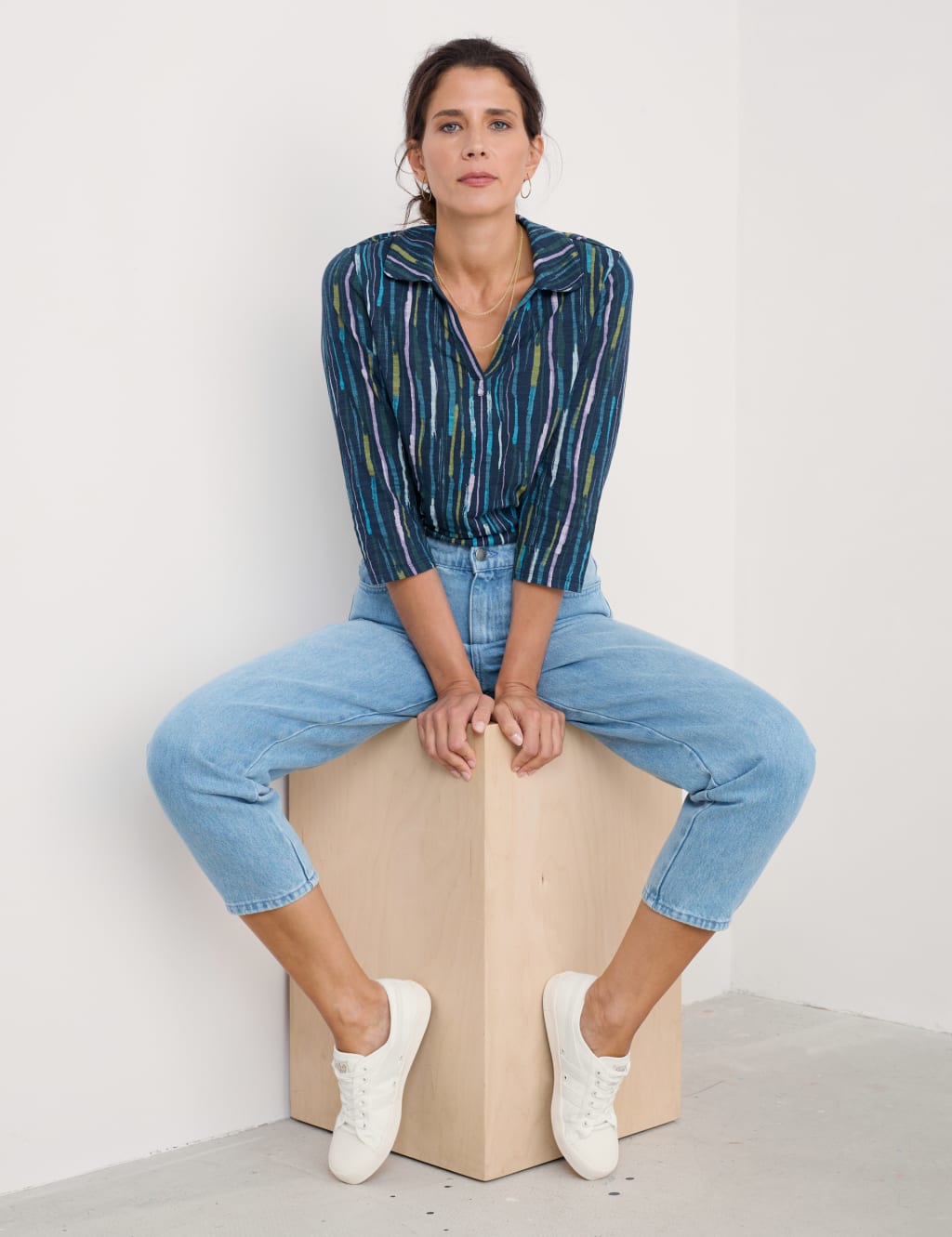 Pure Cotton Striped Top