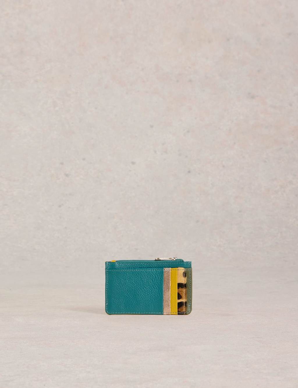 White Stuff Leather Metallic Purse Teal Mix