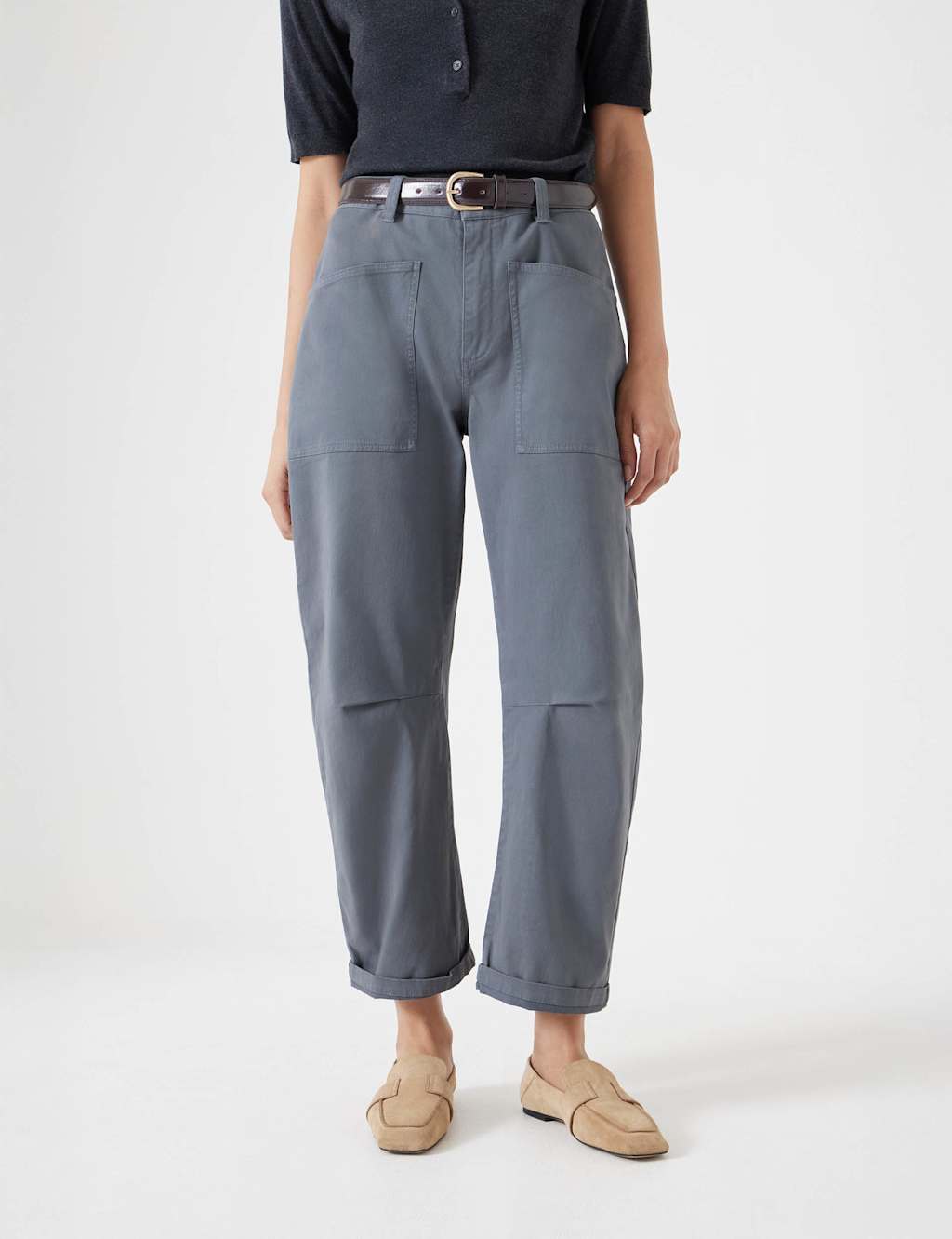 Cordi Cotton Rich Barrel Leg Trousers