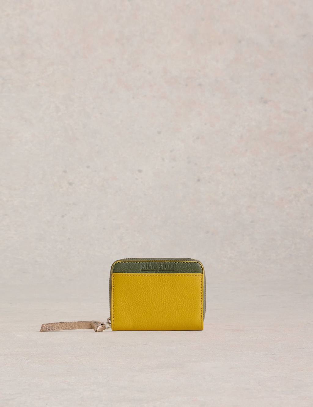 White Stuff Leather Zip Around Purse Yellow