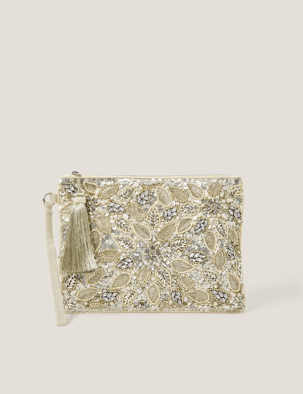 Monsoon Women's Embellished Clutch Bag - Silver - Available at M&S