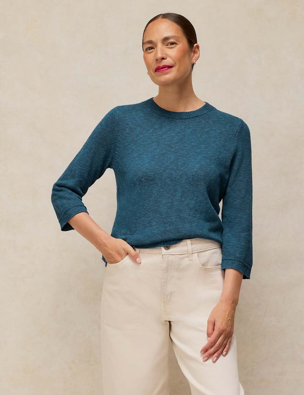 White Stuff Women's Cotton Rich Jumper - 16 - Blue - Available at M&S