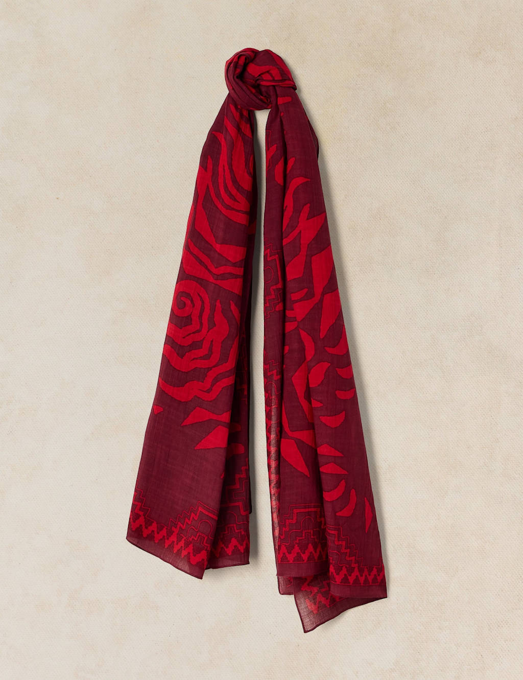 White Stuff Women's Cotton Blend Printed Scarf - Red Mix - Available at M&S