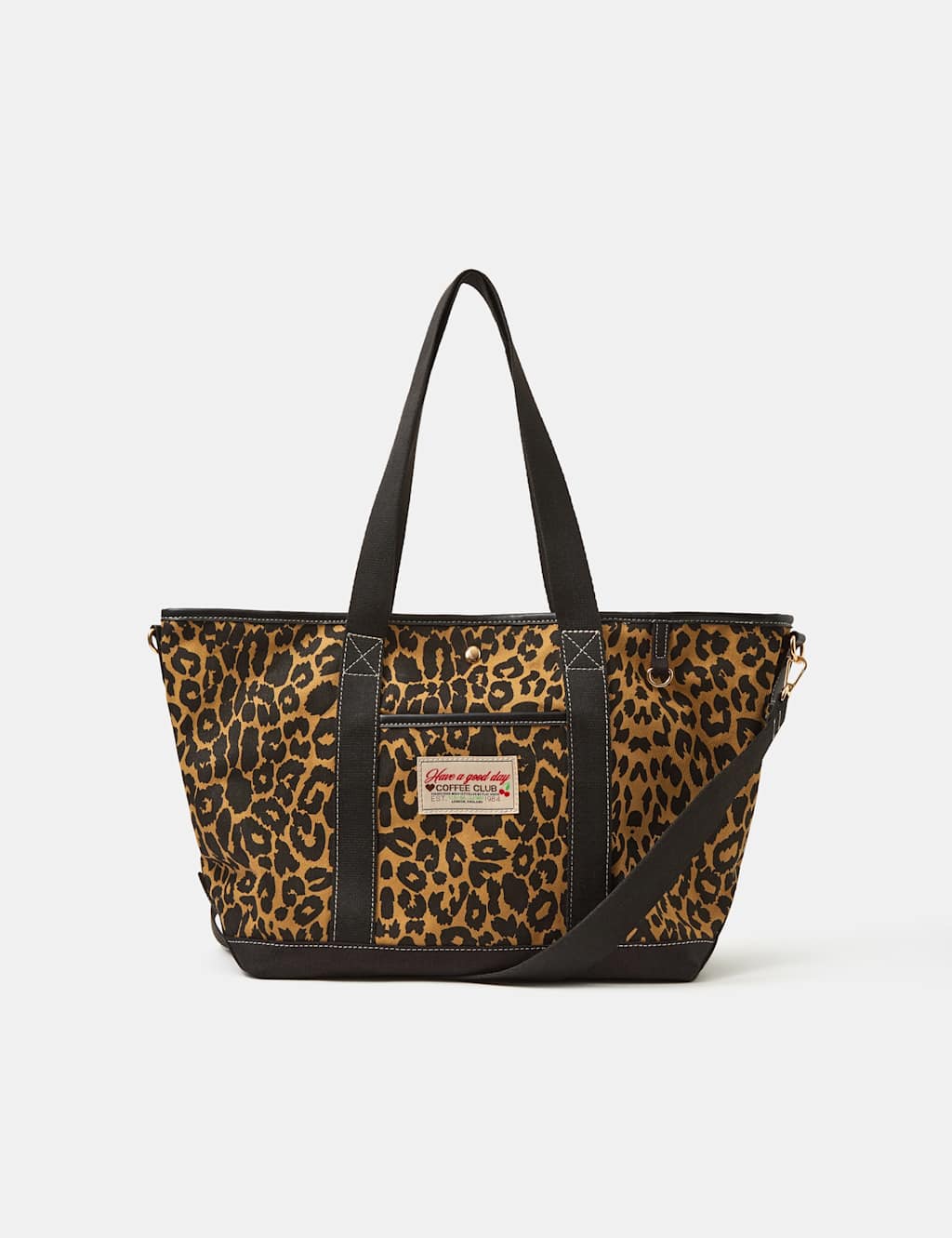Accessorize Women's Canvas Leopard Print Shoulder Bag - Brown Mix - Available at M&S