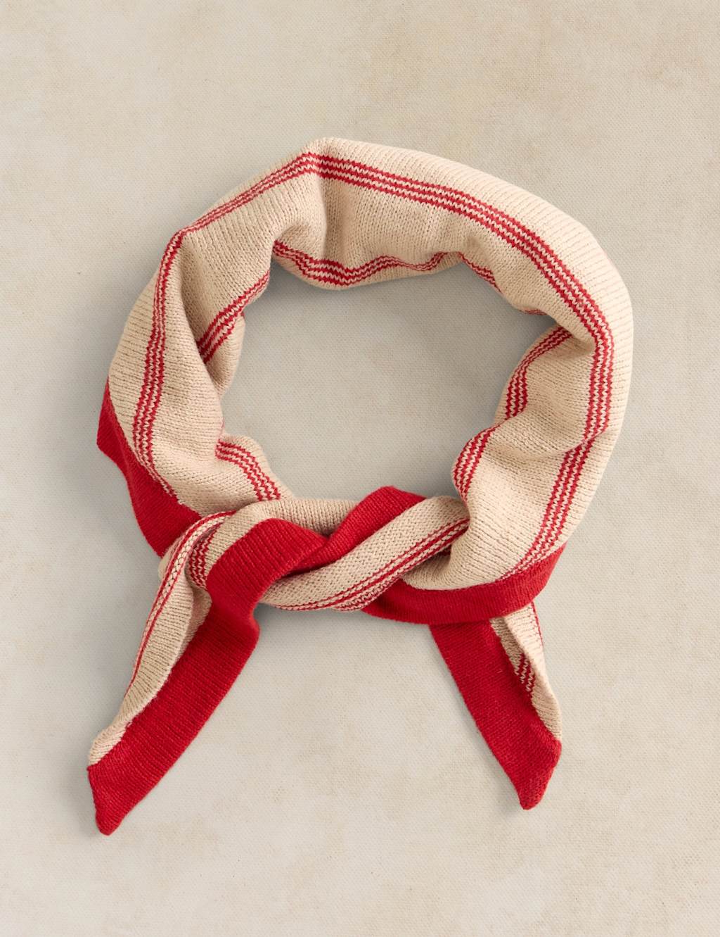 White Stuff Women's Cotton Rich Striped Triangle Scarf - Red Mix - Available at M&S