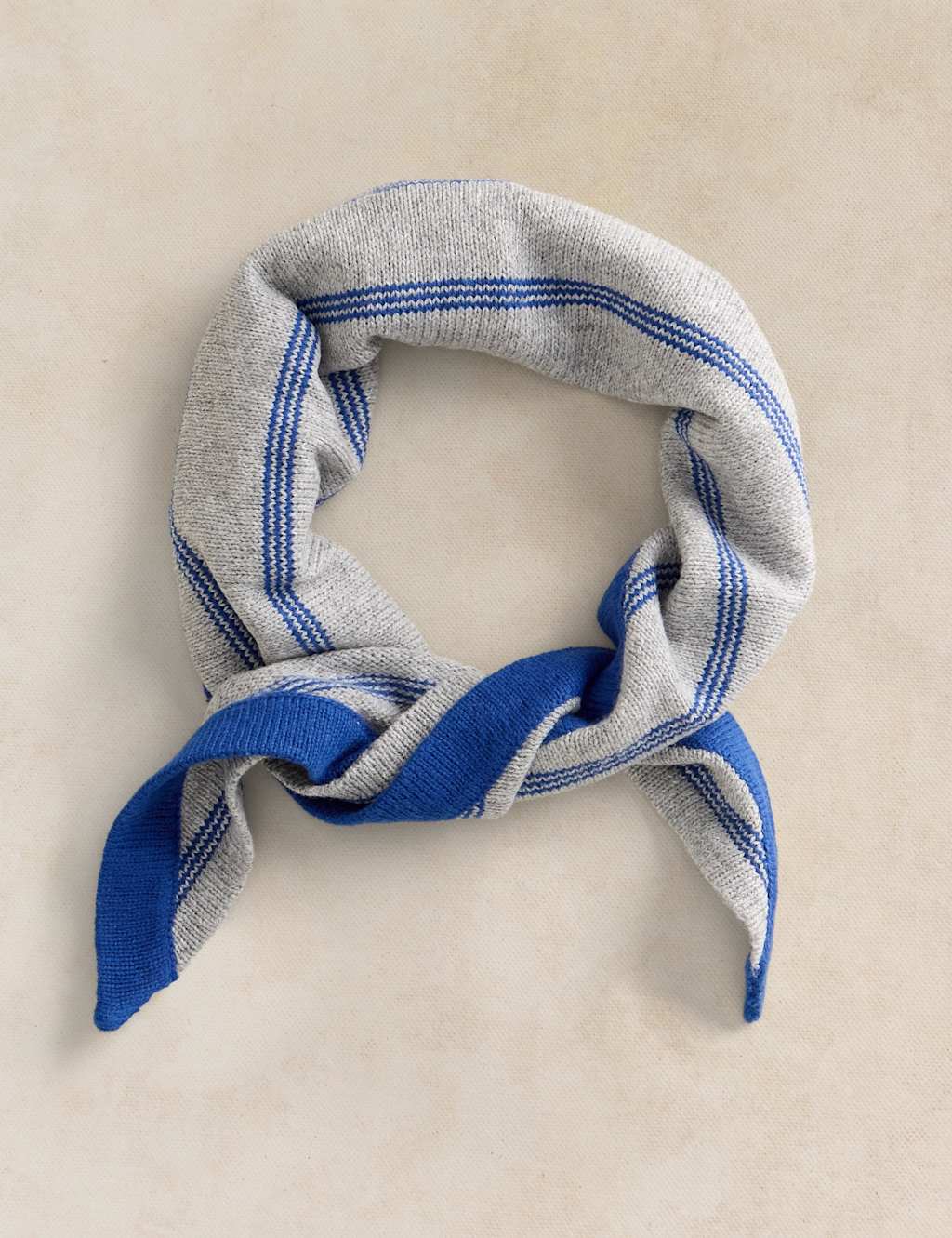 White Stuff Women's Cotton Rich Striped Triangle Scarf - Blue Mix - Available at M&S