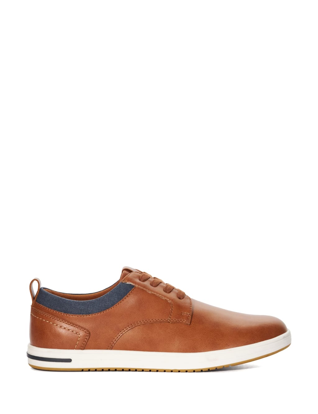 Wide Fit Leather Lace Up Trainers