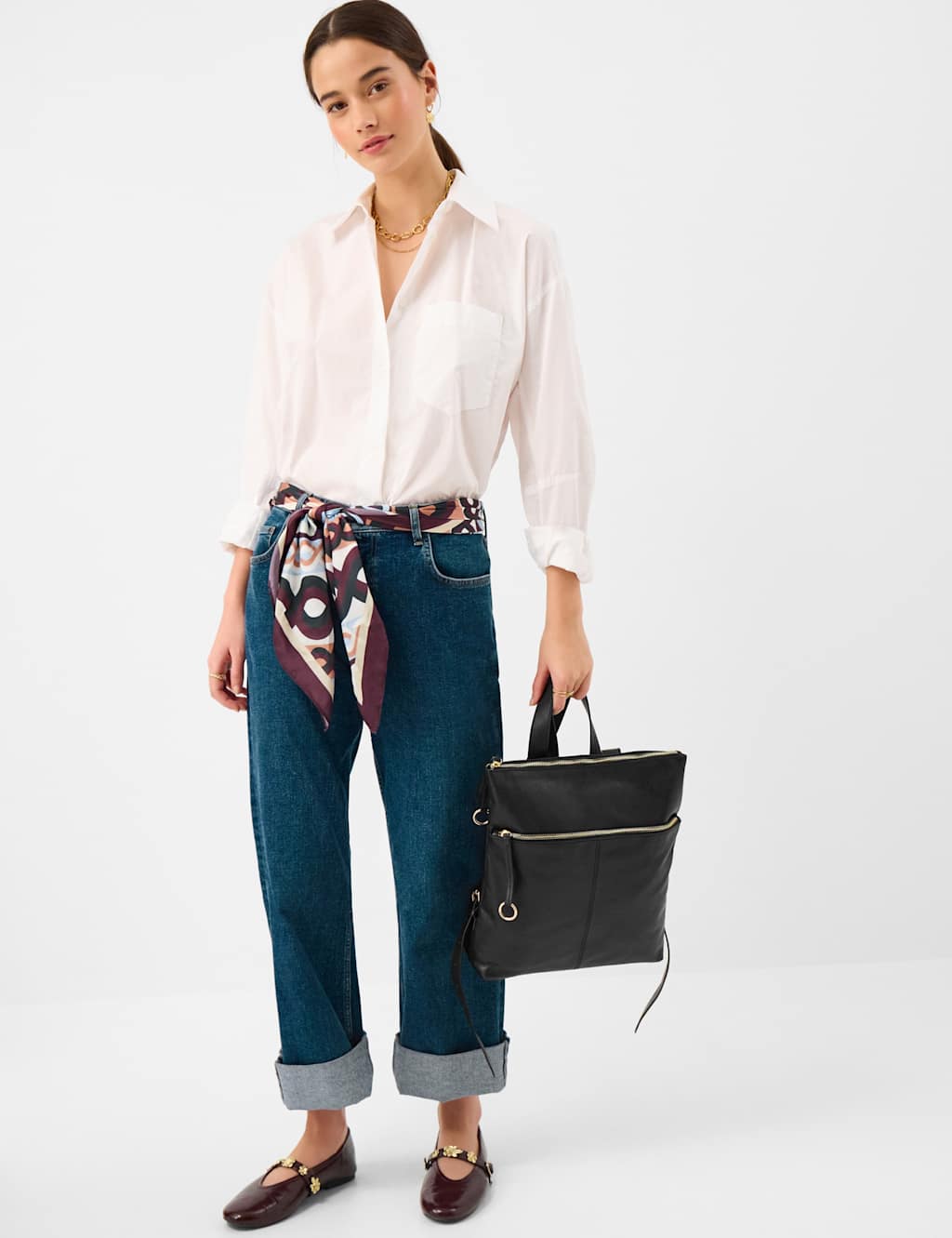 Accessorize Women's Leather Backpack - Black - Available at M&S
