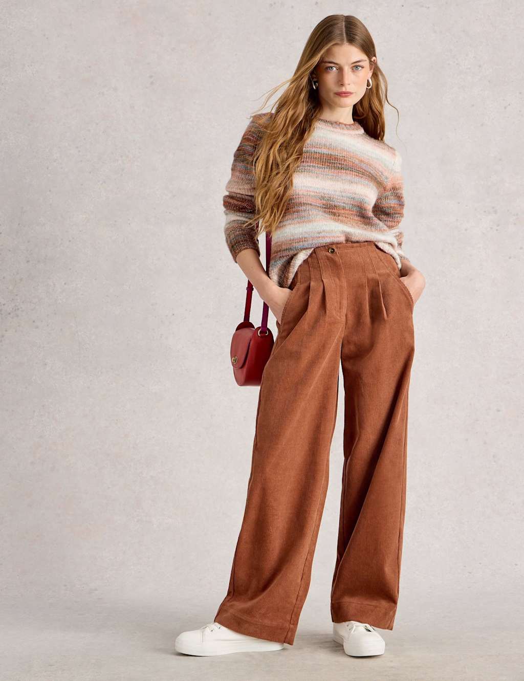 White Stuff Space Dyed Crew Neck Jumper Natural Mix