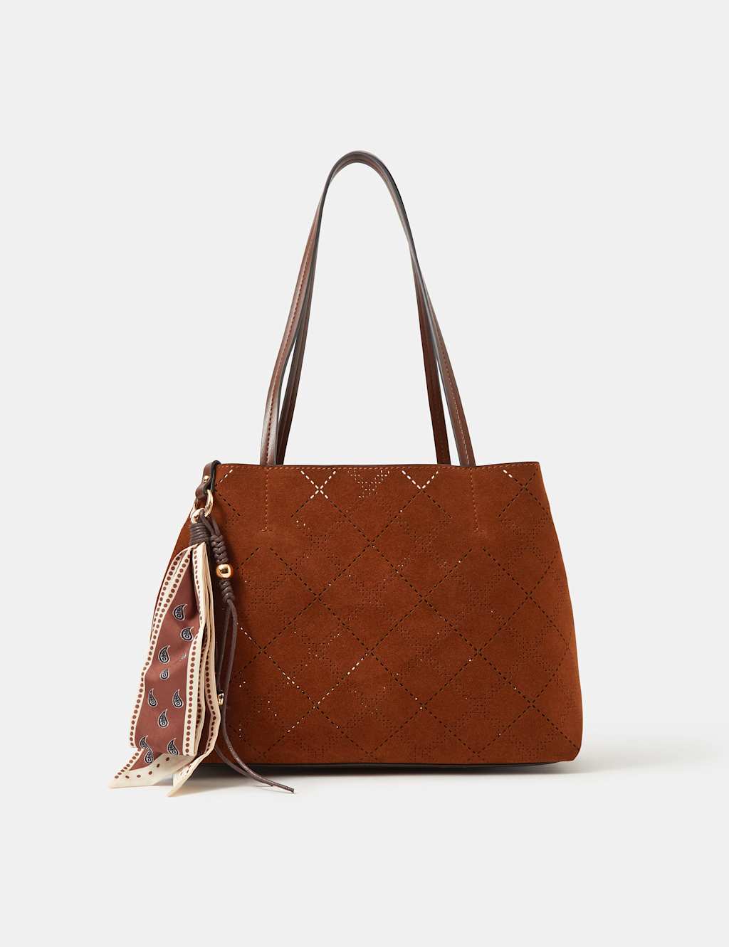 Accessorize Women's Faux Suede Tote Bag - Tan - Available at M&S