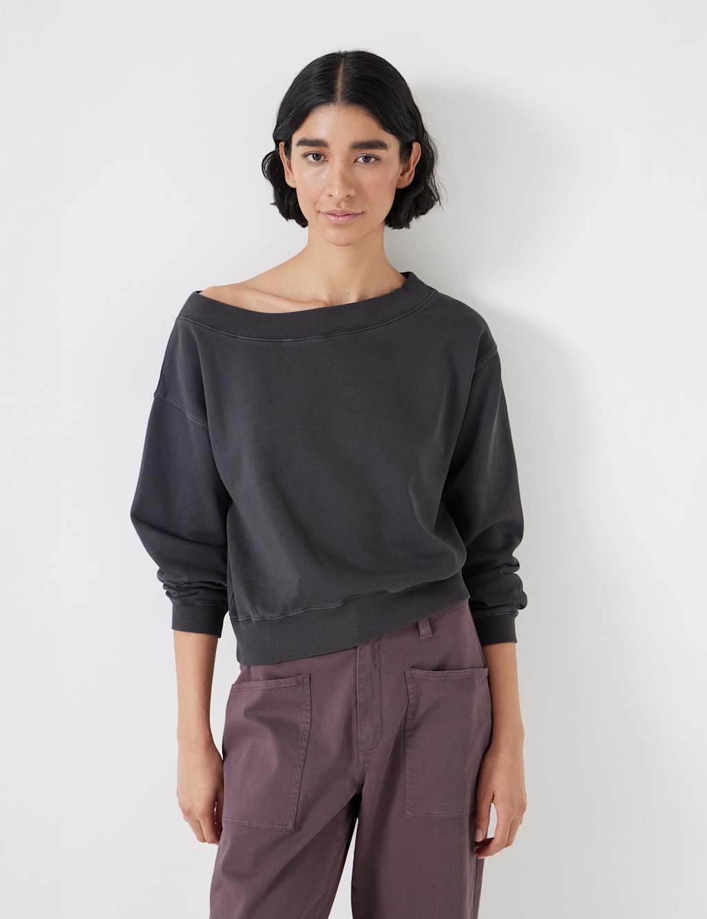 Pure Cotton Off the Shoulder Sweatshirt
