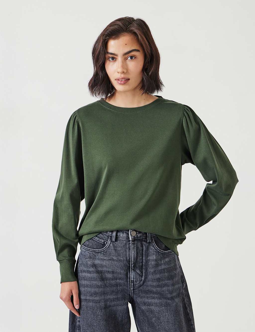 Jersey Puff Sleeve Sweatshirt